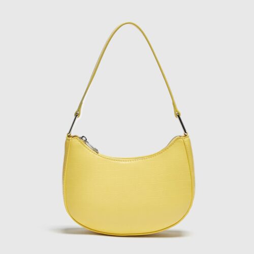 Shoulder Bag With A Mock Croc Finish